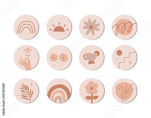 Abstract hand drawn boho contemporary cover geometric highlight instagram stories