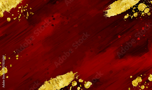 Vector Abstract Red background with gold foil texture. Modern luxury templates for wedding or bithday greeting or presentation or sale banner and golden foil texture. Vector illustration EPS10.