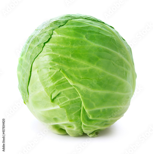 Fotografie fresh ripe head of cabbage isolated on white background