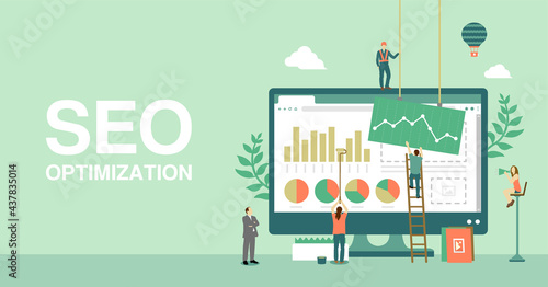 SEO (Search Engine Optimization) concept vector banner illustration