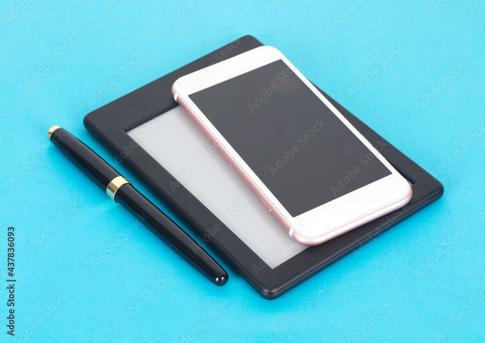 Mobile phones and other items in soft colors Mobile phones and other items in soft colors