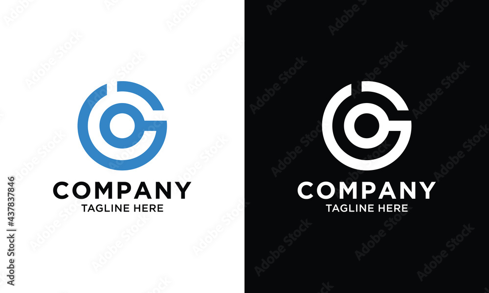 Abstract circle line art logo. letter G tech logo template Abstract circle line art logo. letter G tech logo template