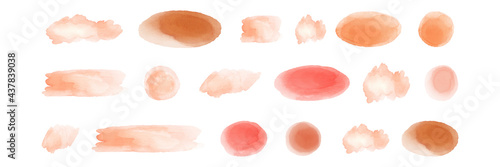 Watercolor geometric shapes vector set. Brush strokes collection vector