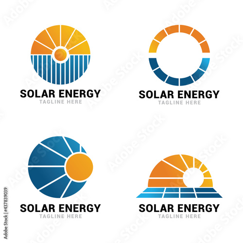 Solar energy logo icon vector template.