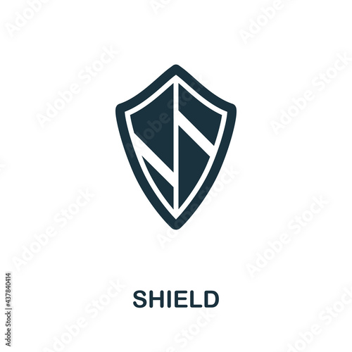 Shield icon. Monochrome simple element from civil rights collection. Creative Shield icon for web design  templates  infographics and more