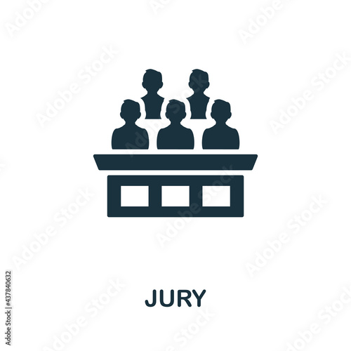 Jury icon. Monochrome simple element from civil rights collection. Creative Jury icon for web design, templates, infographics and more