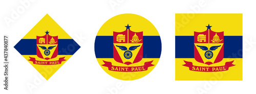 saint paul flag icon set. isolated on white background	