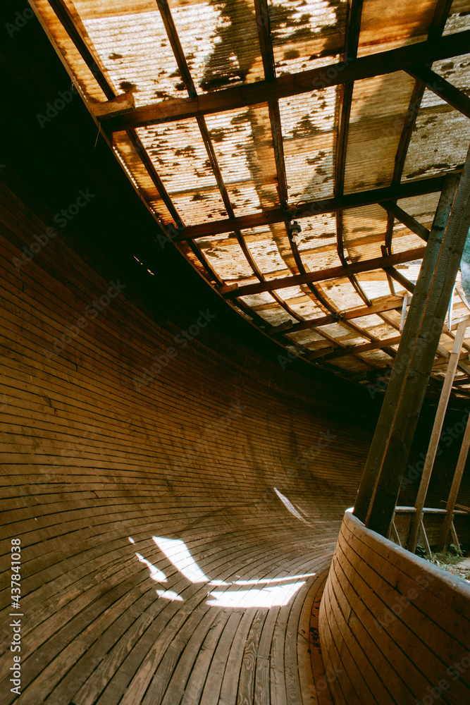 Obraz premium Old and abandoned wooden bobsleigh and luge track in Murjani, Latvia