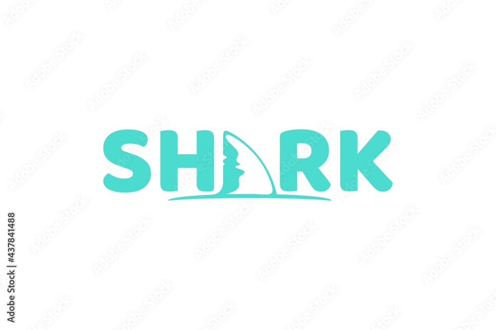 Shark Blue Fin Logotype concept design illustration