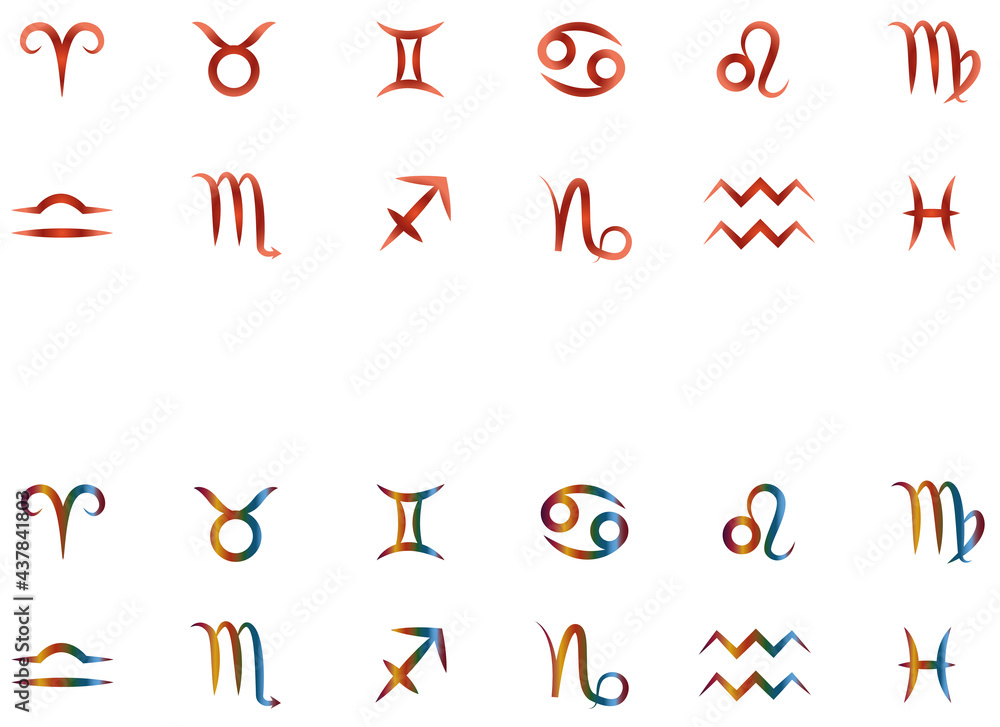 color gradient icons zodiac signs color gradient icons zodiac signs