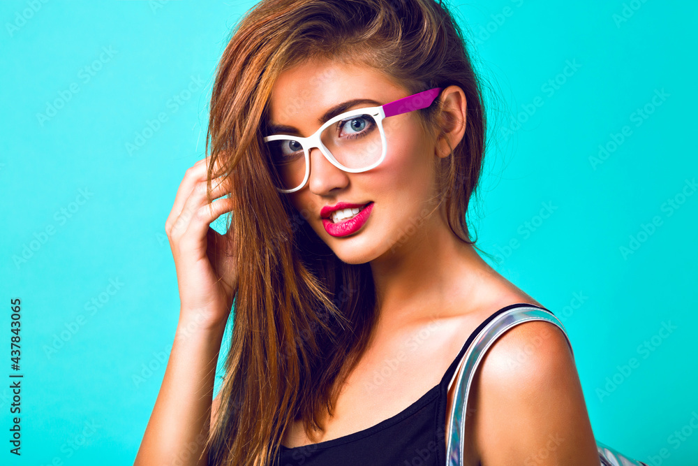 Studio fashion portrait of sexy hipster woman Studio fashion portrait of sexy hipster woman