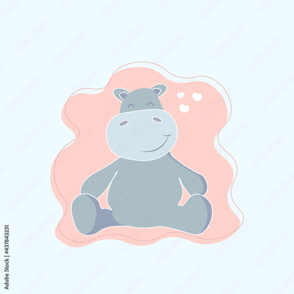 Cute hippo. vector illustration eps10
