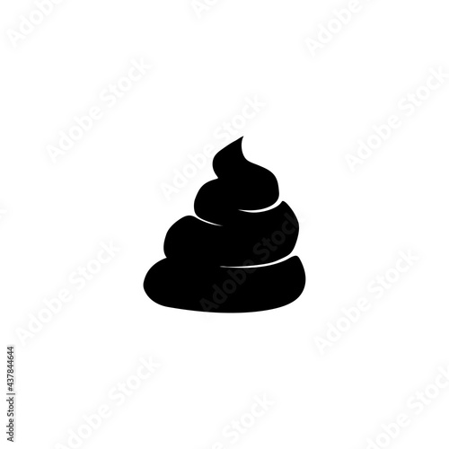 Excrement, Poop, Animal Shit. Flat Vector Icon illustration. Simple black symbol on white background. Excrement, Poop, Animal Shit sign design template for web and mobile UI element.