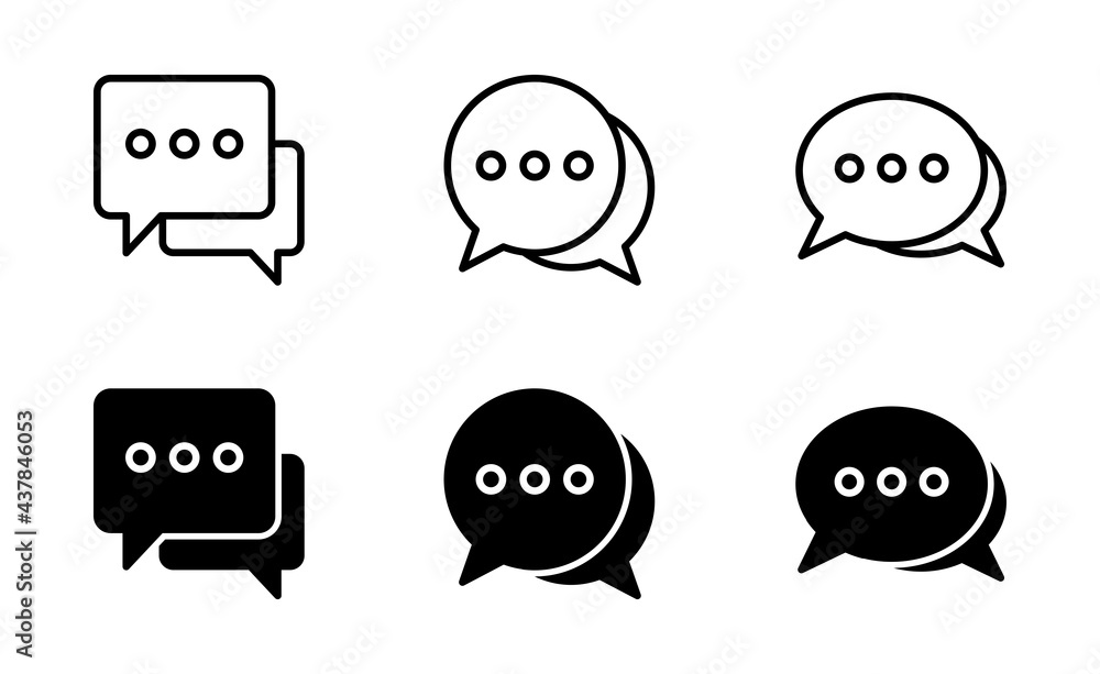 Chat icon set, speech bubble icon vector for web Chat icon set, speech bubble icon vector for web