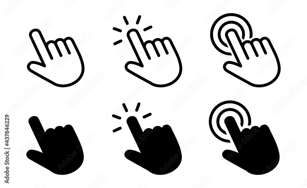 Hand click icon, Hand touch symbol vector Hand click icon, Hand touch symbol vector