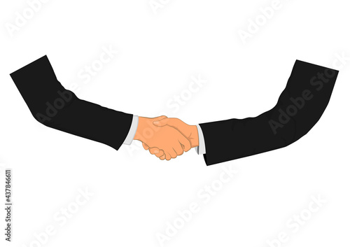 Drawing Graphics two business people shaking hands concept successful negotiate for business
