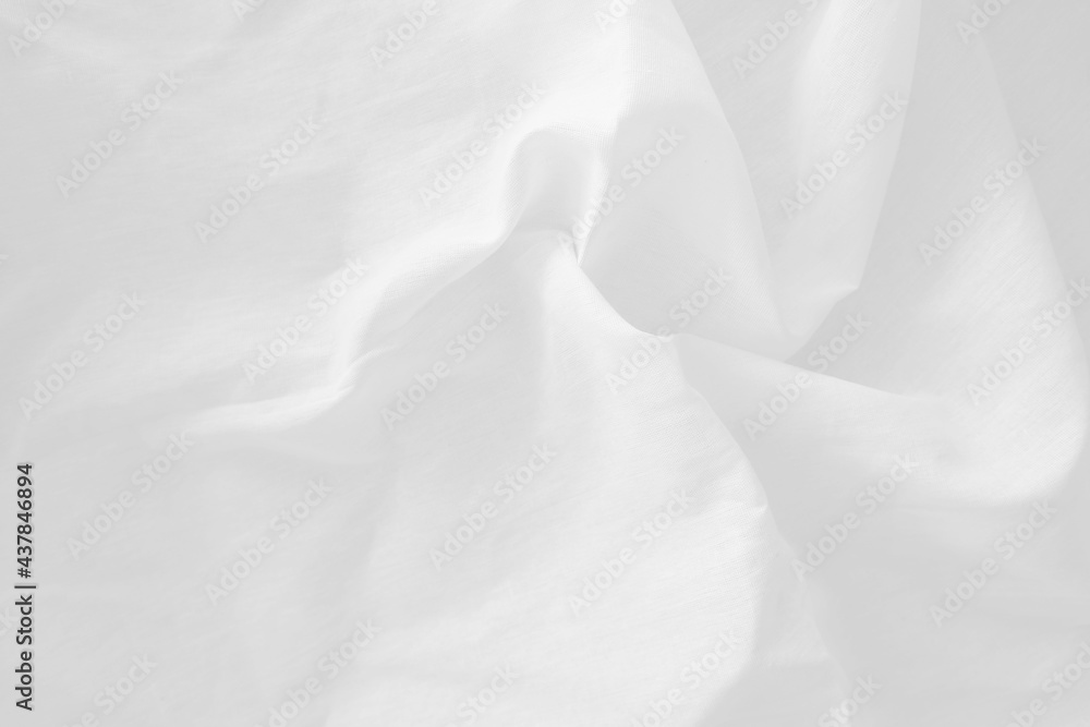 Fototapeta premium white silk background, Abstract background on isolated. Abstract white waves. wave from fabric