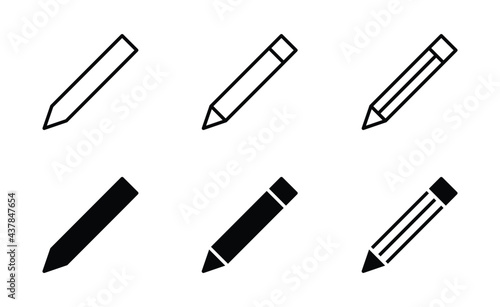 Pencil icon set. Edit sign symbol vector