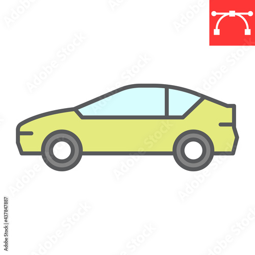 Car color line icon