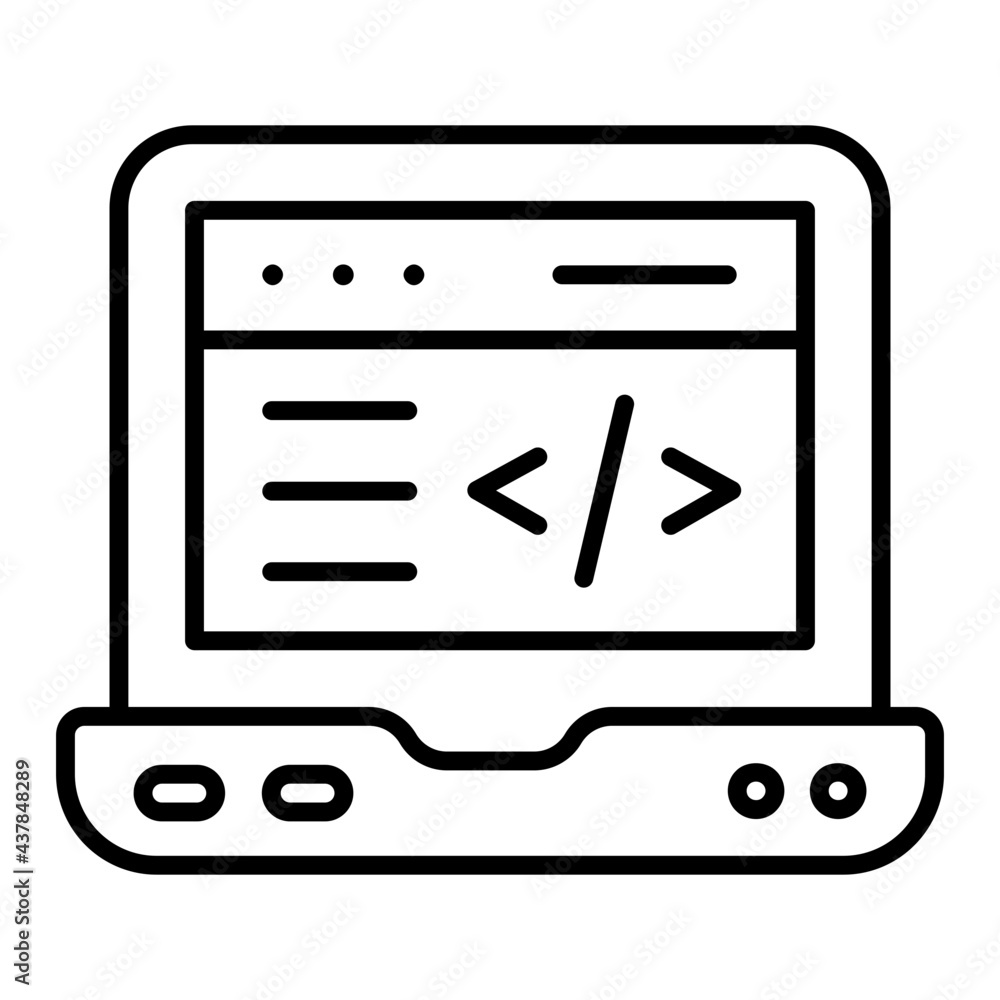 A linear design, icon of web programing A linear design, icon of web programing