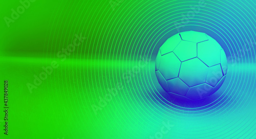Minimal sports  football 3D illustration concept. A vibrant  colorful sports background with copy space