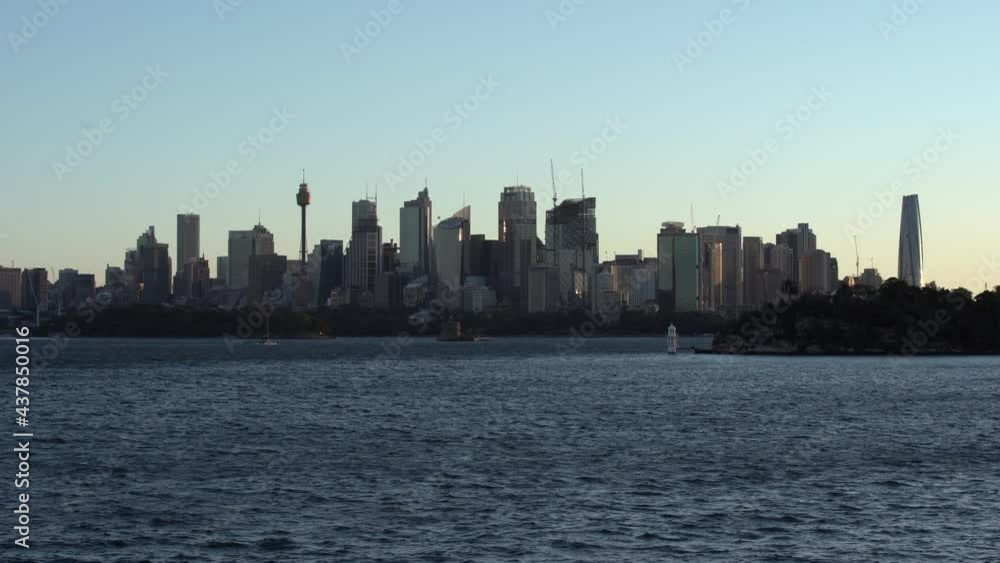 The Sydney city skyline from across the harbour one afternoon. The Sydney city skyline from across the harbour one afternoon.