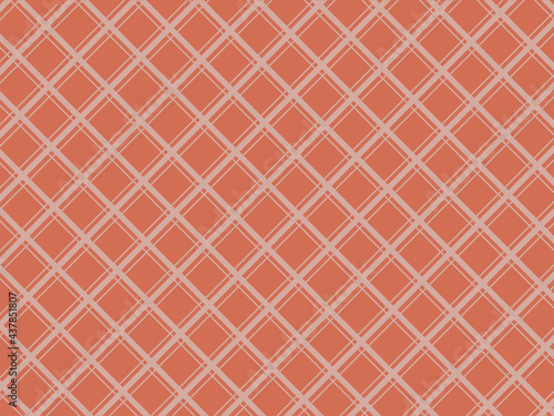 Abstract Grid Pattern Background In Orange And White Color.