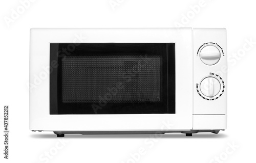 closed microwave isolated on a white background photo