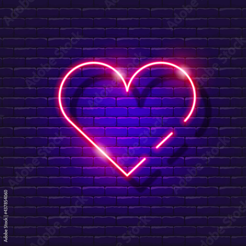 Hearts in gay pride colors neon icon. LGBT neon signs. Gay Pride concept. Vector illustration for design. Love glowing logo, light banner element, advertising, postcard.