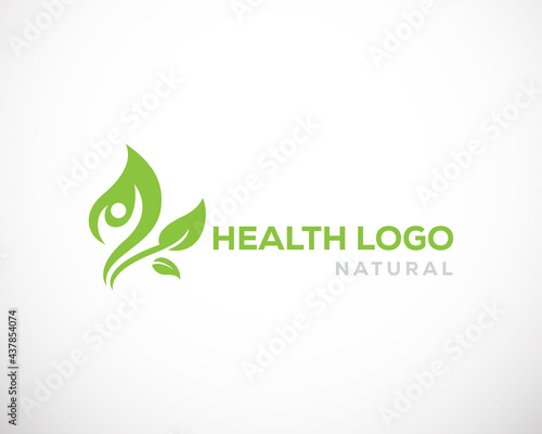 Nature logo design template health logo leave