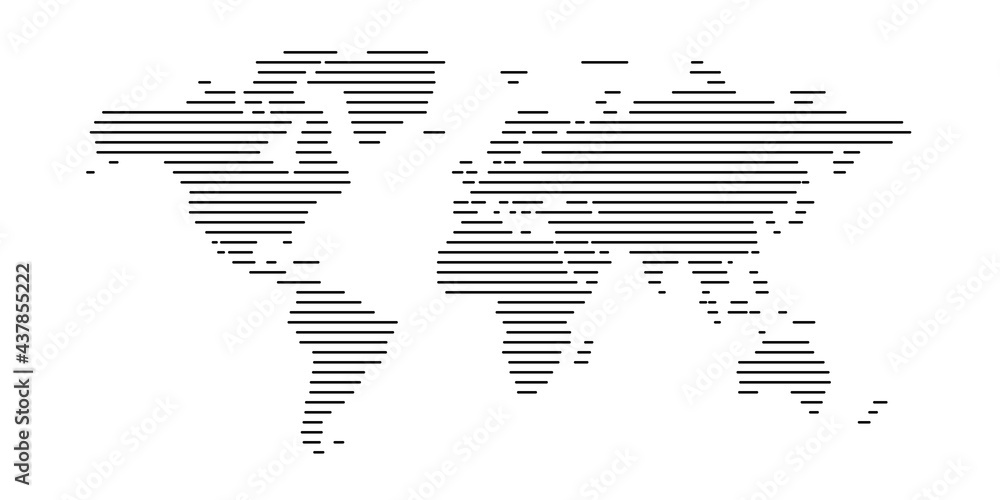 Fototapeta premium world map line design vector illustration. modern world concept isolated white background