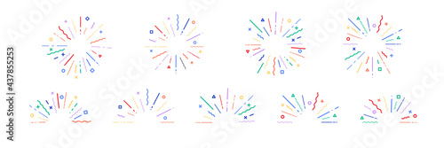 starburst geometric modern explosion vector illustration. colorful sunburst on white background. isolatedcolor star burst radial