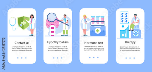 Hypothyroidism concept vector. Endocrinologists diagnose, human thyroid gland