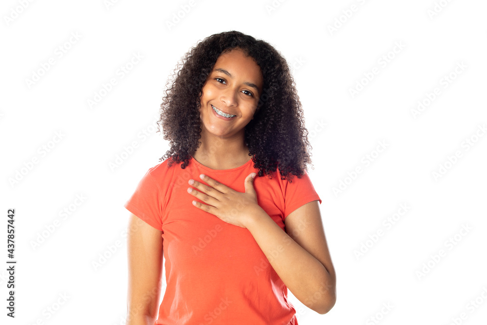 Mixed Race Girl With cute Afro Hair Mixed Race Girl With cute Afro Hair