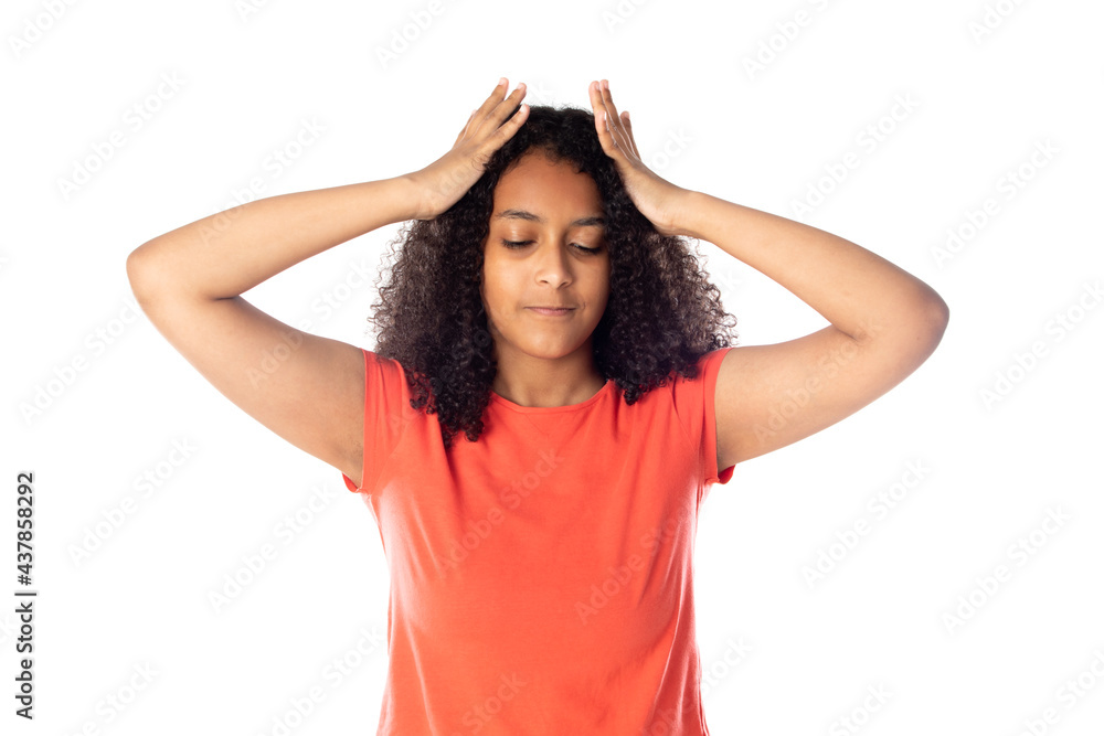 Mixed Race Girl With cute Afro Hair Mixed Race Girl With cute Afro Hair