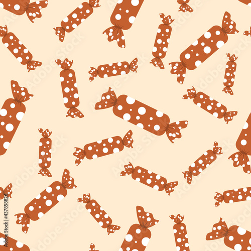 Seamless pattern with candy. Simple cartoon design. Vector.