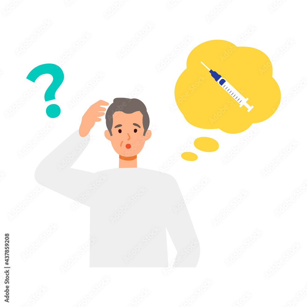 Elderly man is thinking about vaccination. Concept for coronavirus vaccination. Elderly man is thinking about vaccination. Concept for coronavirus vaccination.