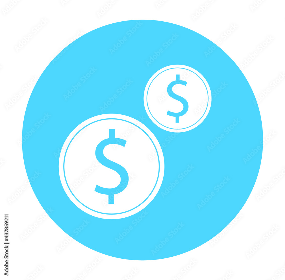 money coins icon on white background money coins icon on white background
