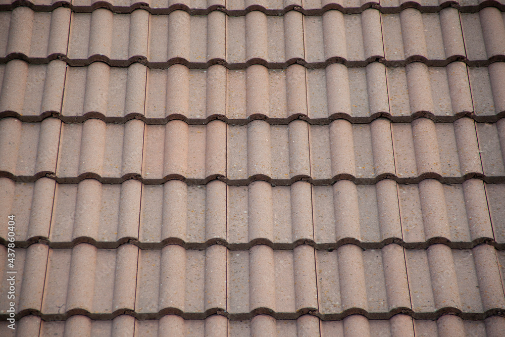close up of red roof texture