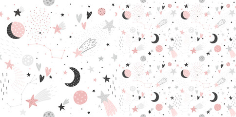 Rollo Babyzimmer Weltraumträume Mond und Sterne Kinder  © avian