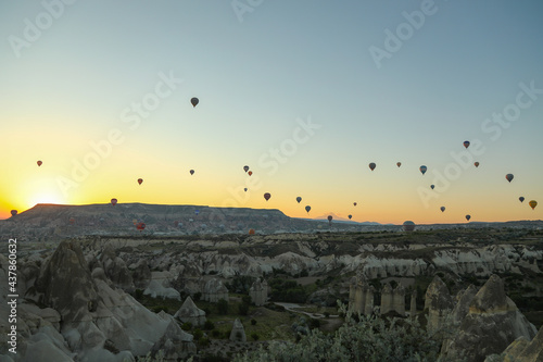  dawn with balloons in the sky