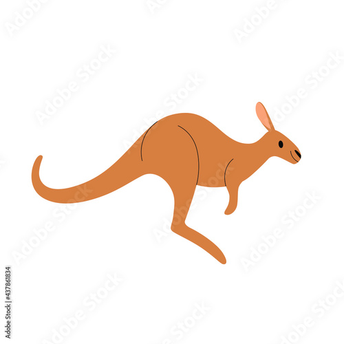 Cartoon kangaroo - cute character for children. Vector illustration in cartoon style.