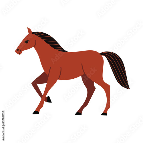 Cartoon horse - cute character for children. Vector illustration in cartoon style.