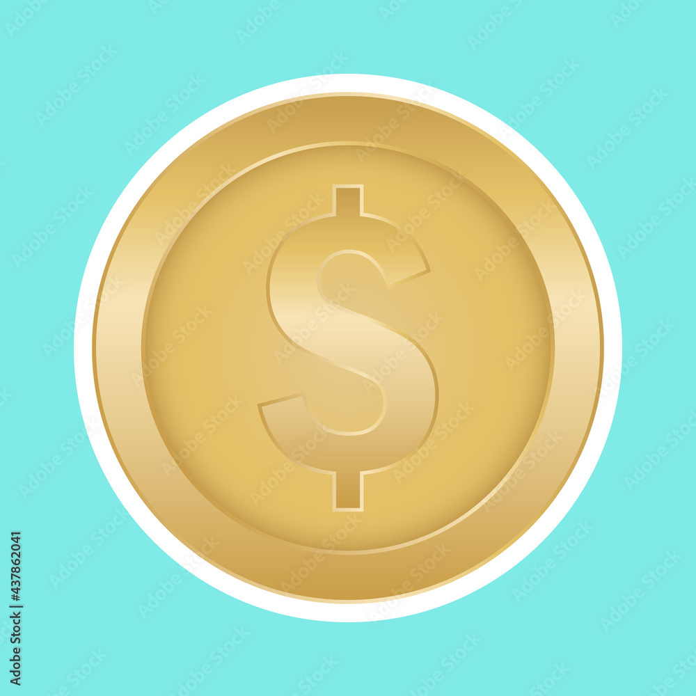 Coin, gold coin icon. Vector illustration. Coin, gold coin icon. Vector illustration.
