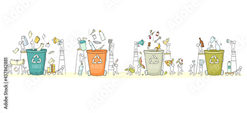 Containers for garbage of different types.