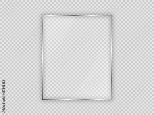 Glass plate in vertical frame