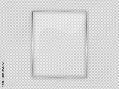 Glass plate in vertical frame