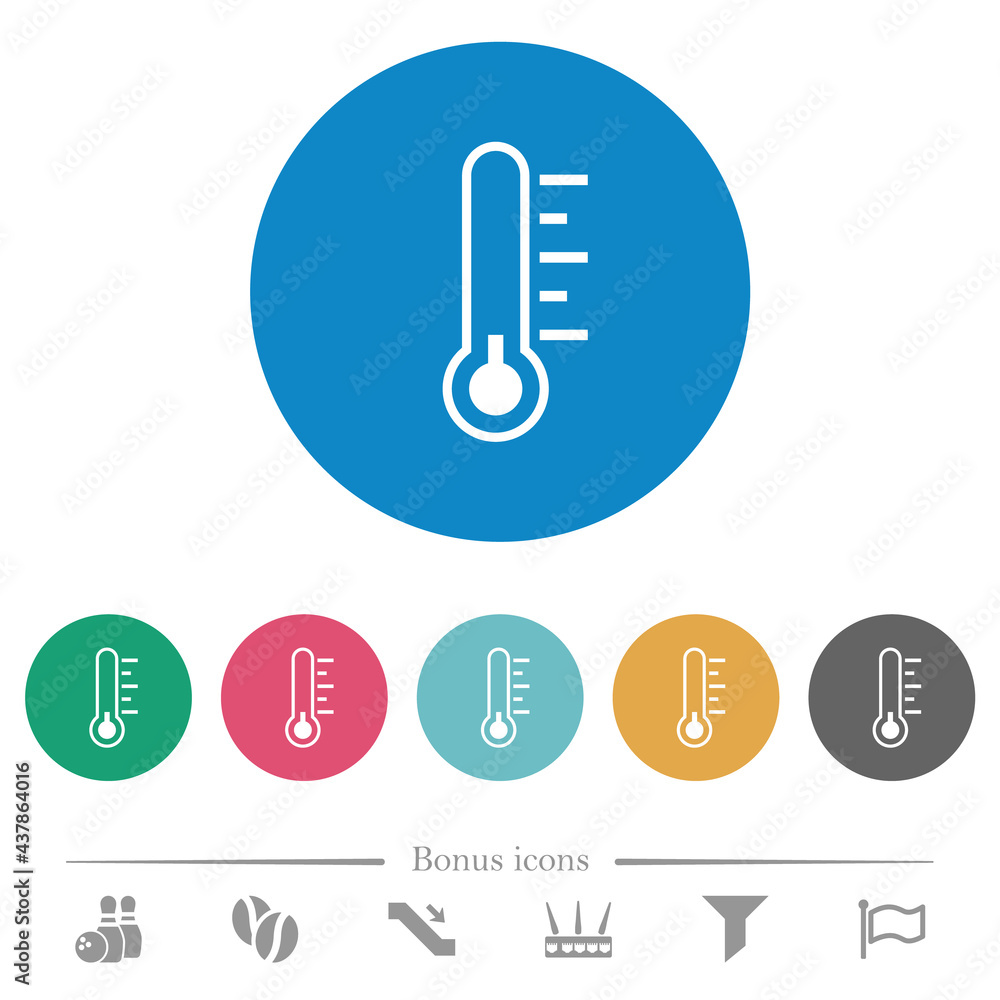 Thermometer cold temperature flat round icons Thermometer cold temperature flat round icons