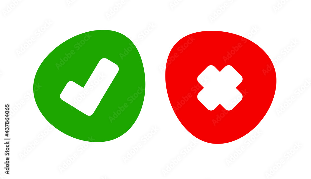 Obraz premium tick and cross icon 