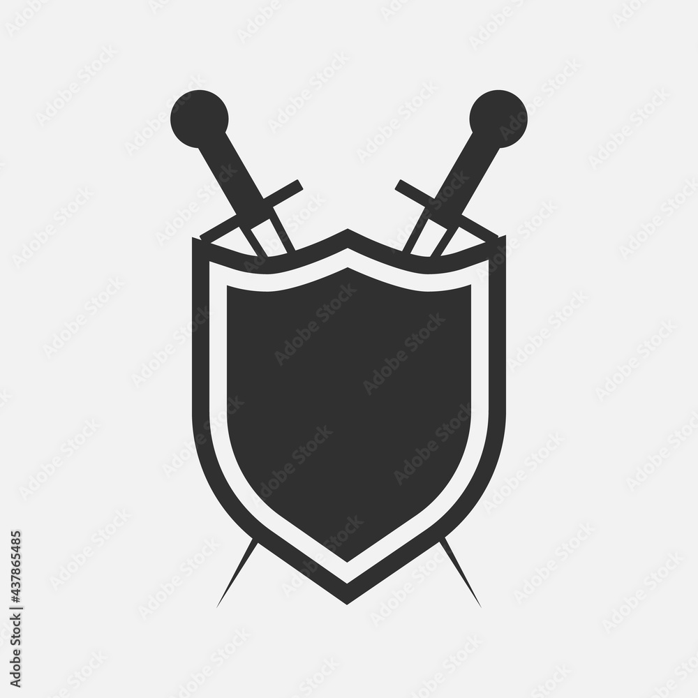Obraz premium Shield icon vector logo template.Vector illustration isolated on white background.